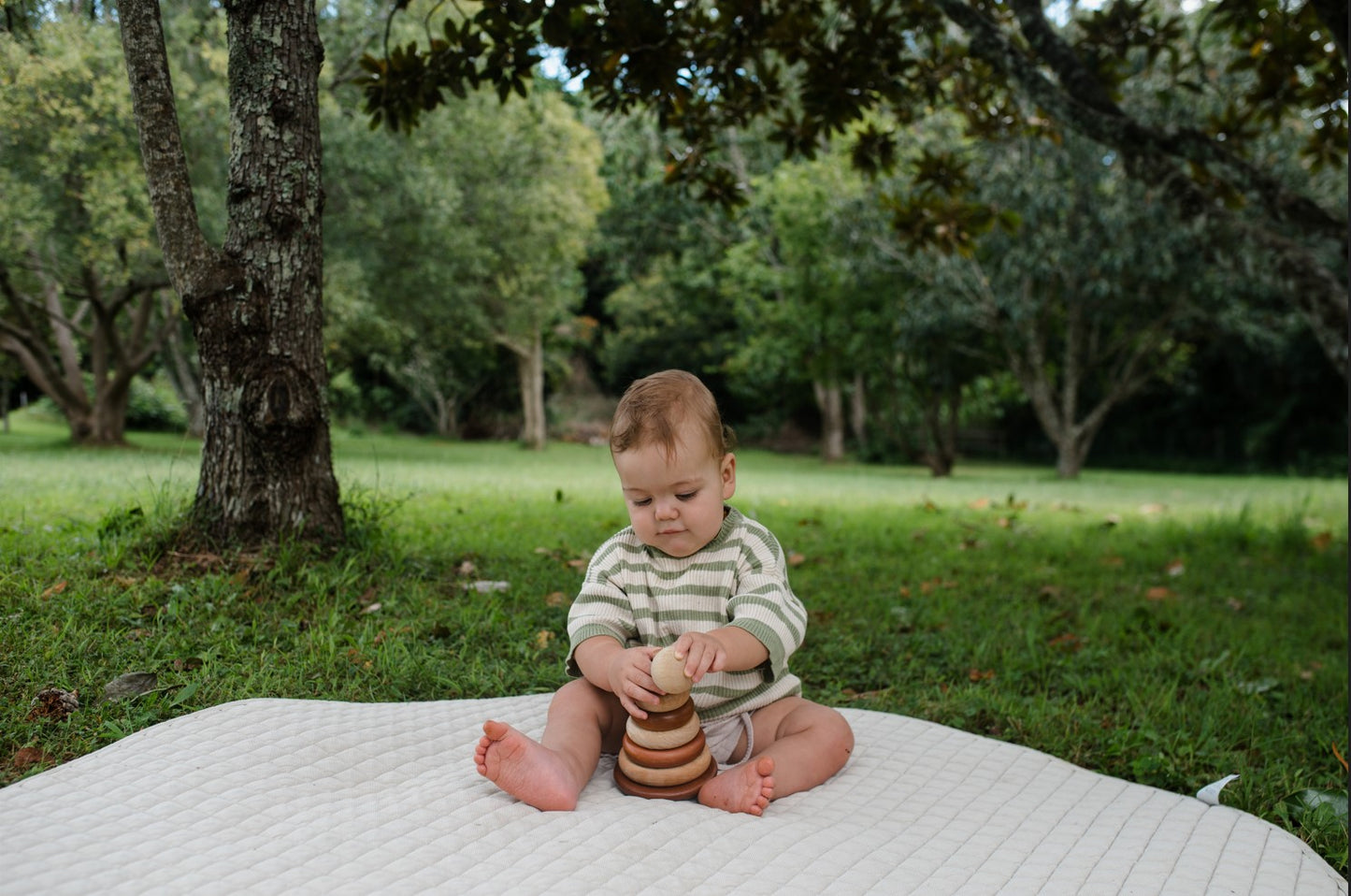Natural Colored Wooden Stacking Rings
