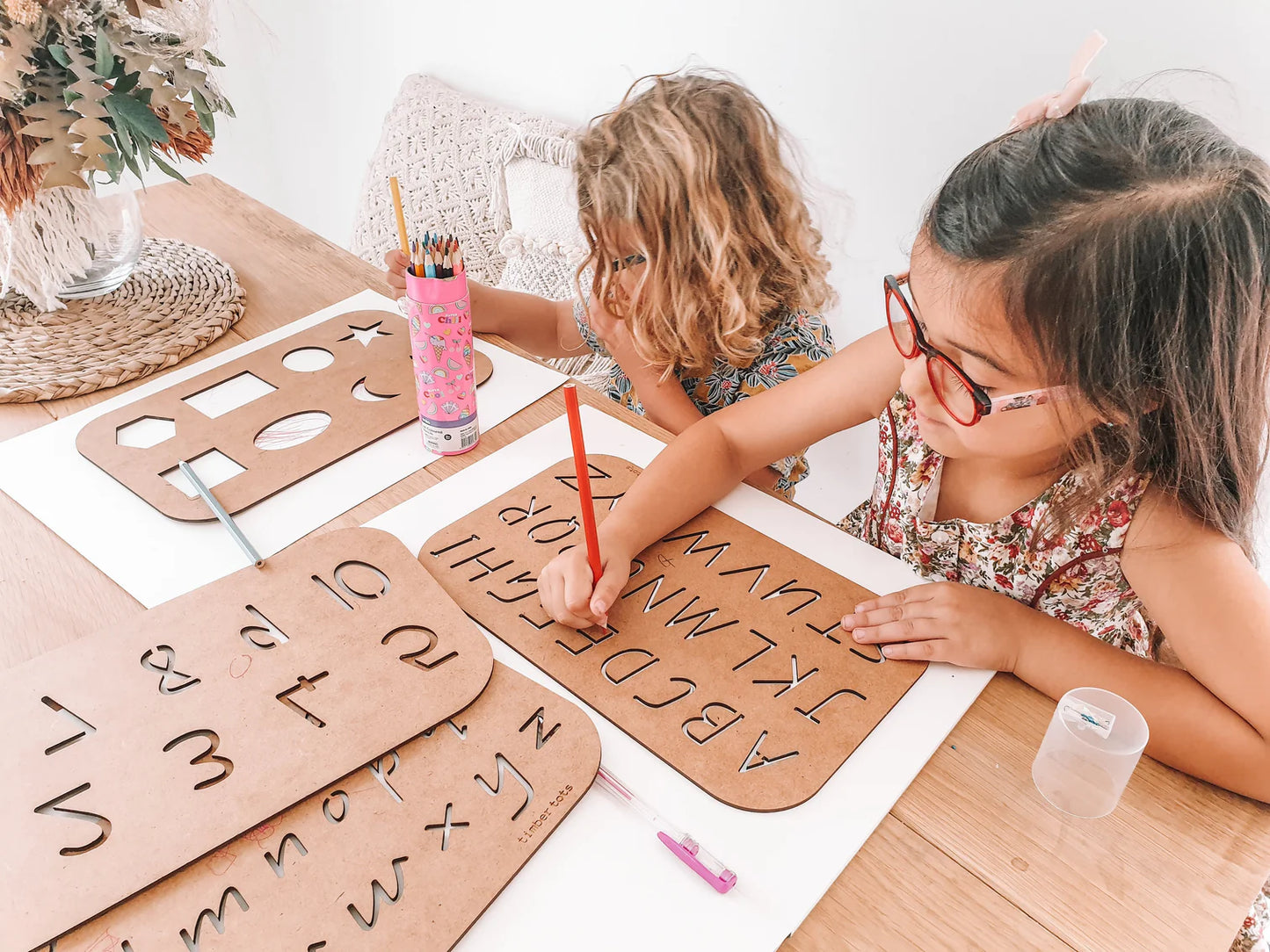שבלונה - אותיות אנגלית - Timber Tots