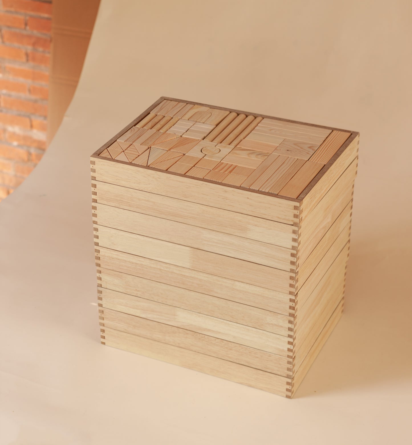 ערכת בלוקים ענקית צבע טבעי - 207 חלקים - Qtoys