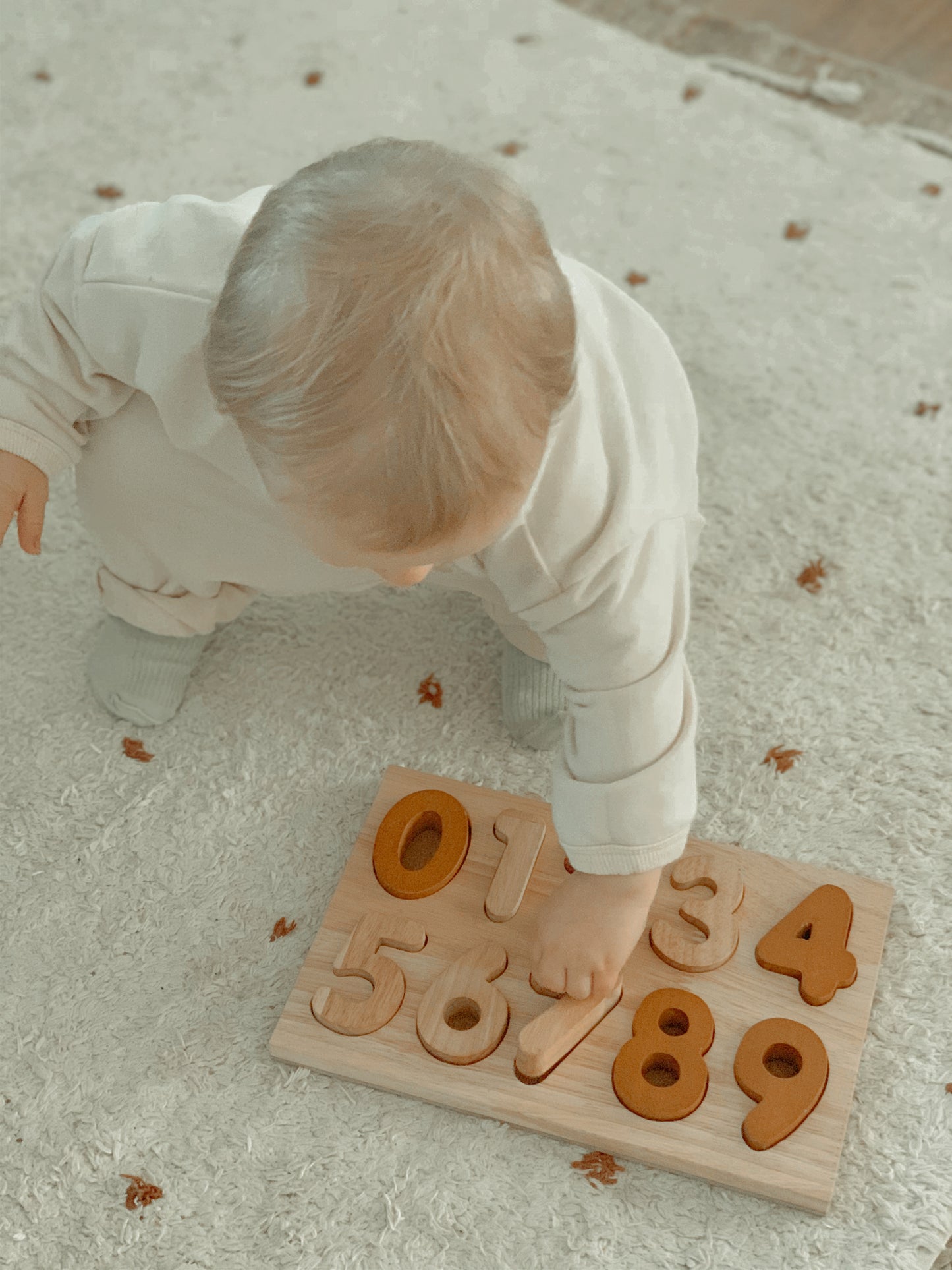 Natural Colored Wooden Number Puzzle