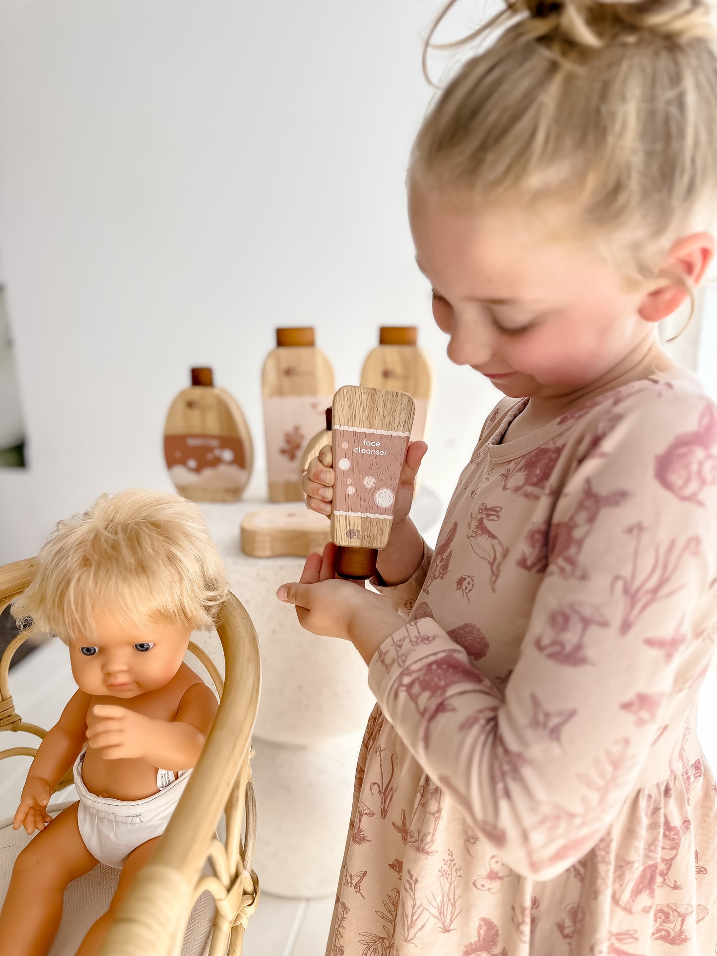 סט טיפוח מעץ מלא - Qtoys