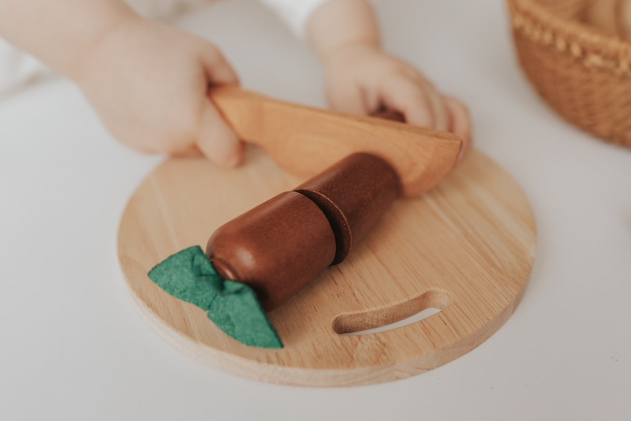פירות וירקות מעץ בצבע טבעי - Qtoys