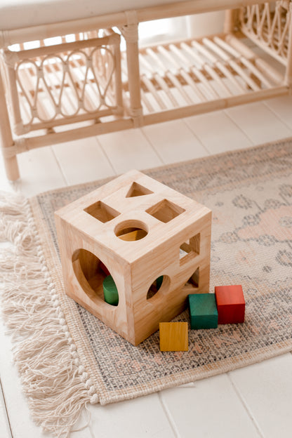 Wooden activity cube
