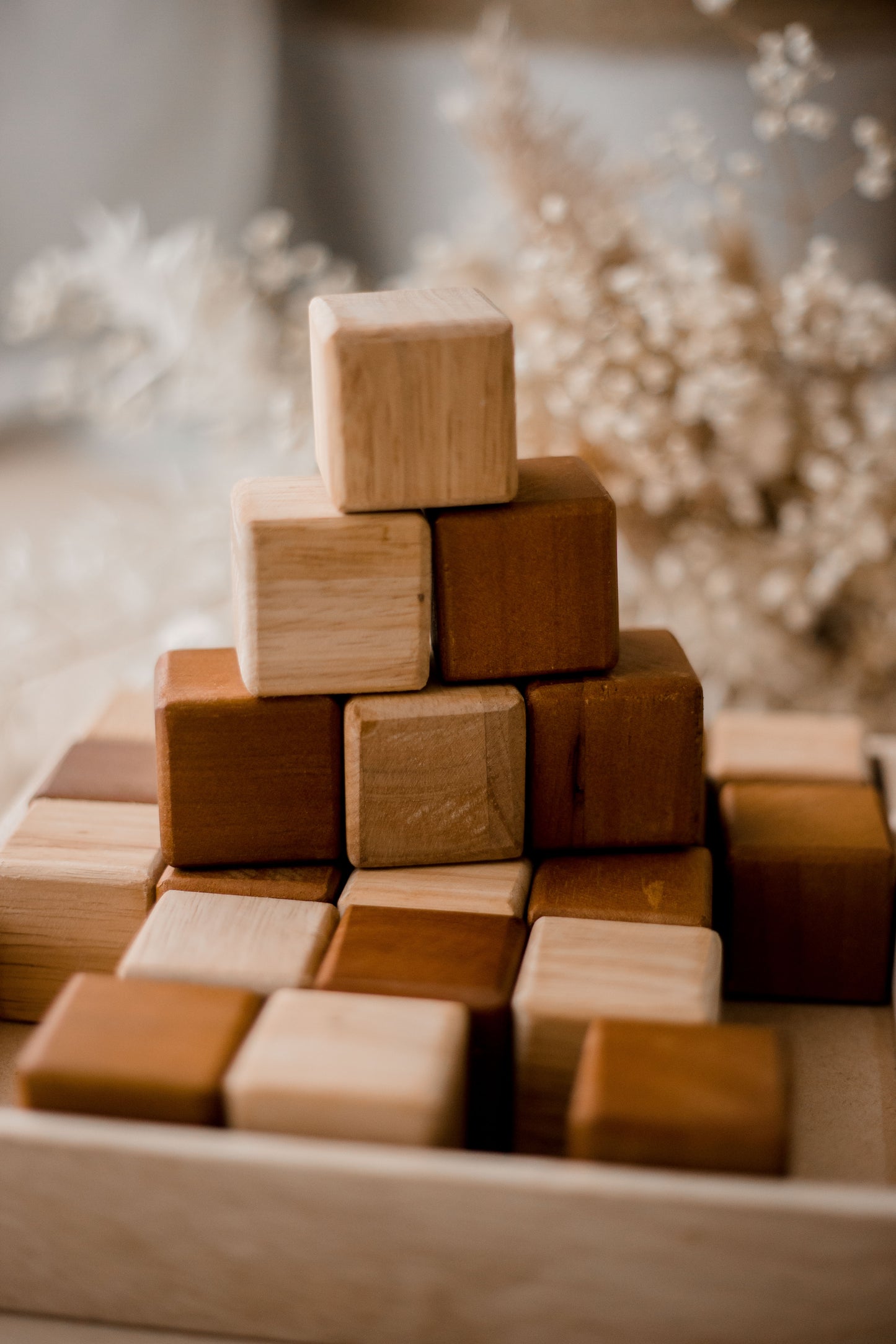 Natural Colored Wooden Cubes