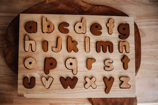 Natural Colored Wooden abc Puzzle