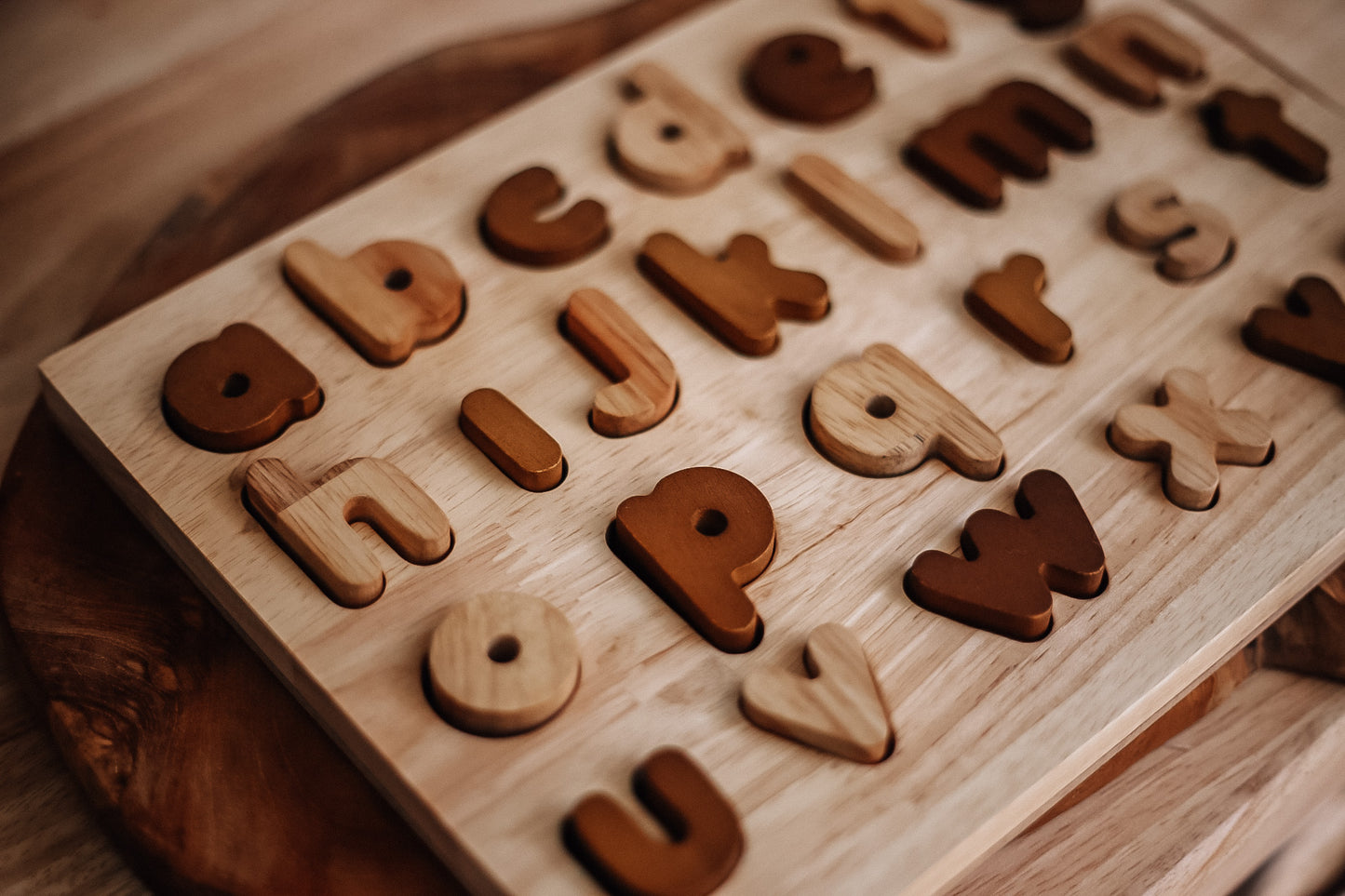 Natural Colored Wooden abc Puzzle