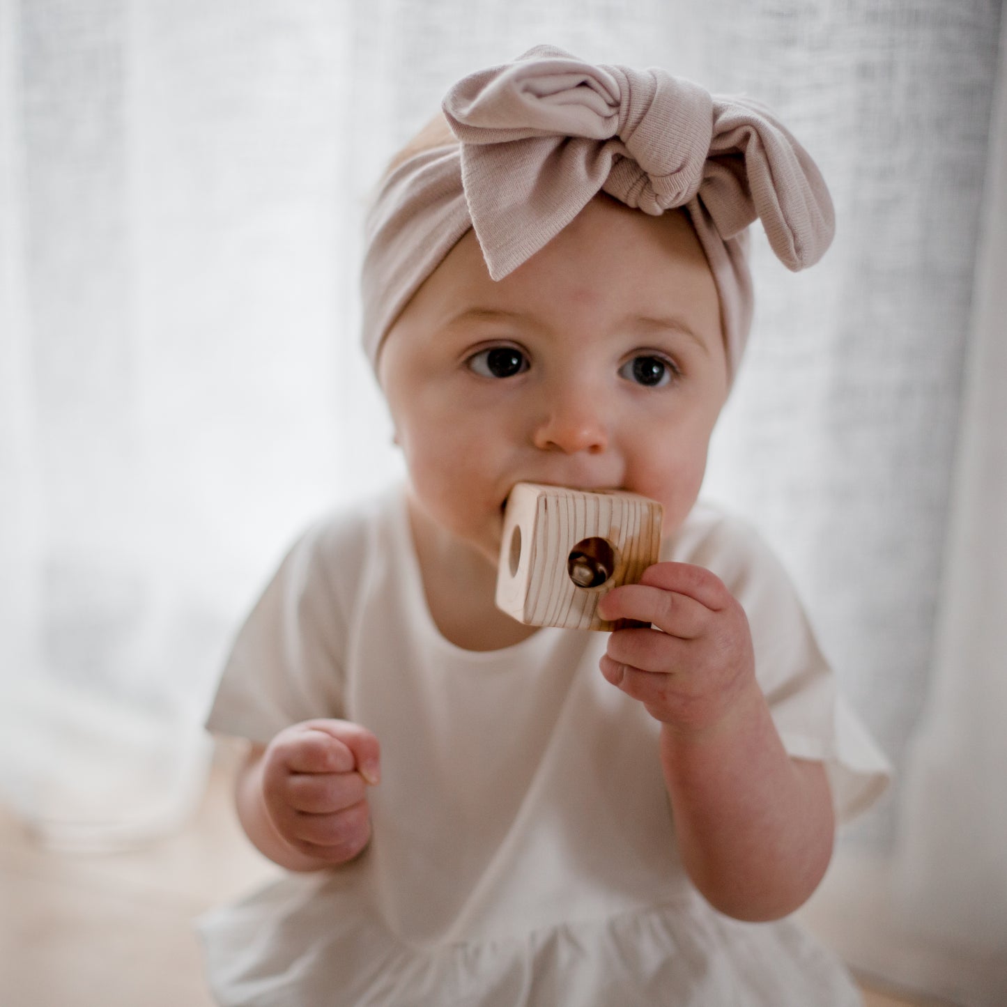 Cube Shaped Wooden Rattle