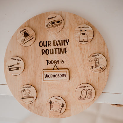 Daily Routine Wooden Circle