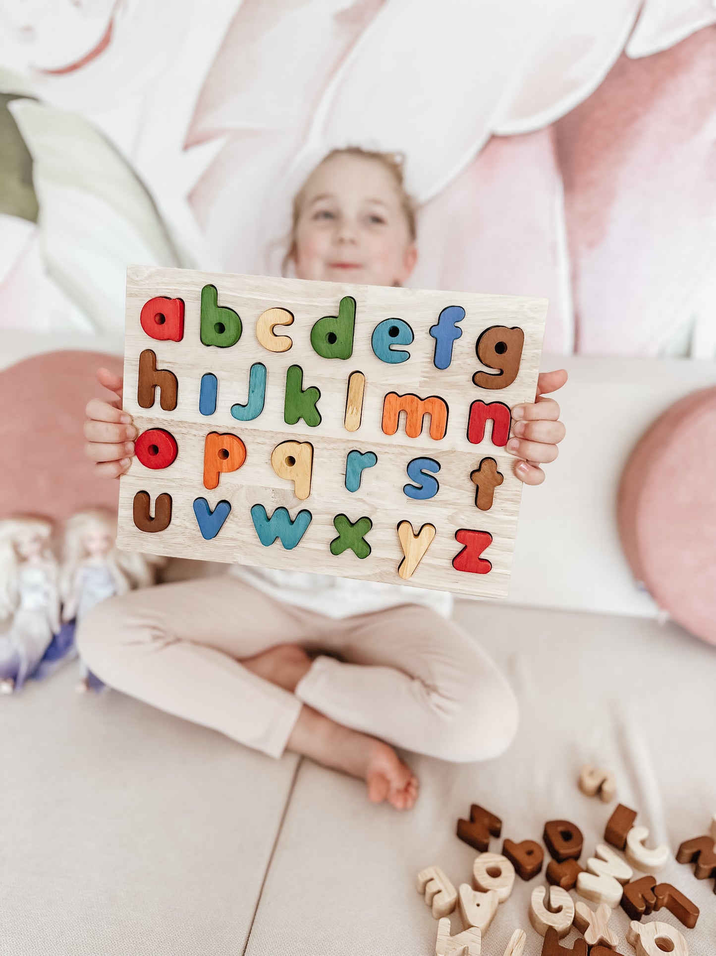 פאזל אותיות אנגלית קטנות צבעוני מעץ - Qtoys