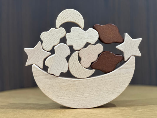 Montessori toy for a child - balance game - moon and stars