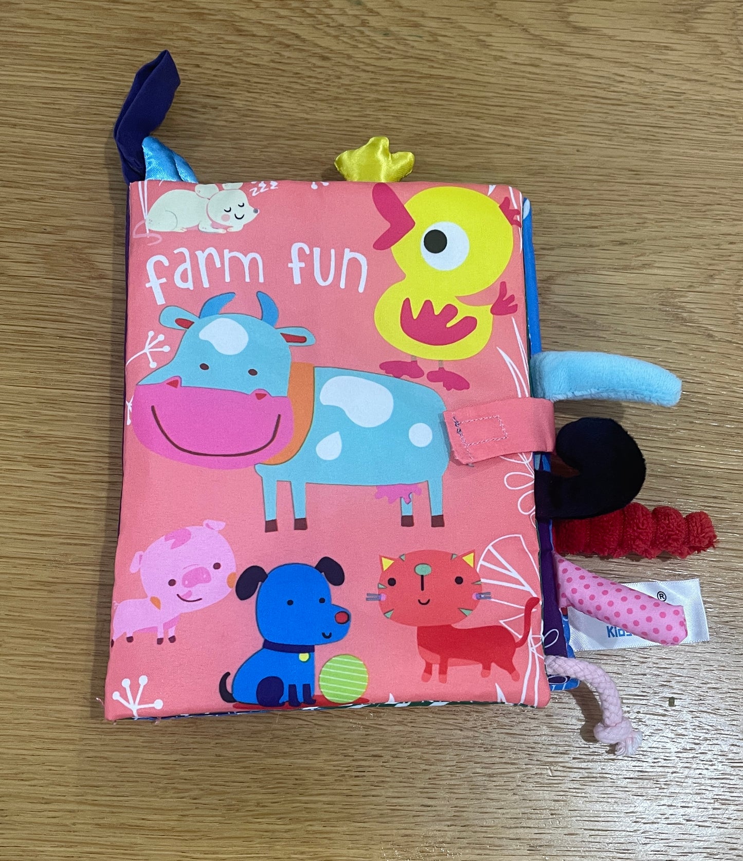 A soft book for a baby - fun on the farm