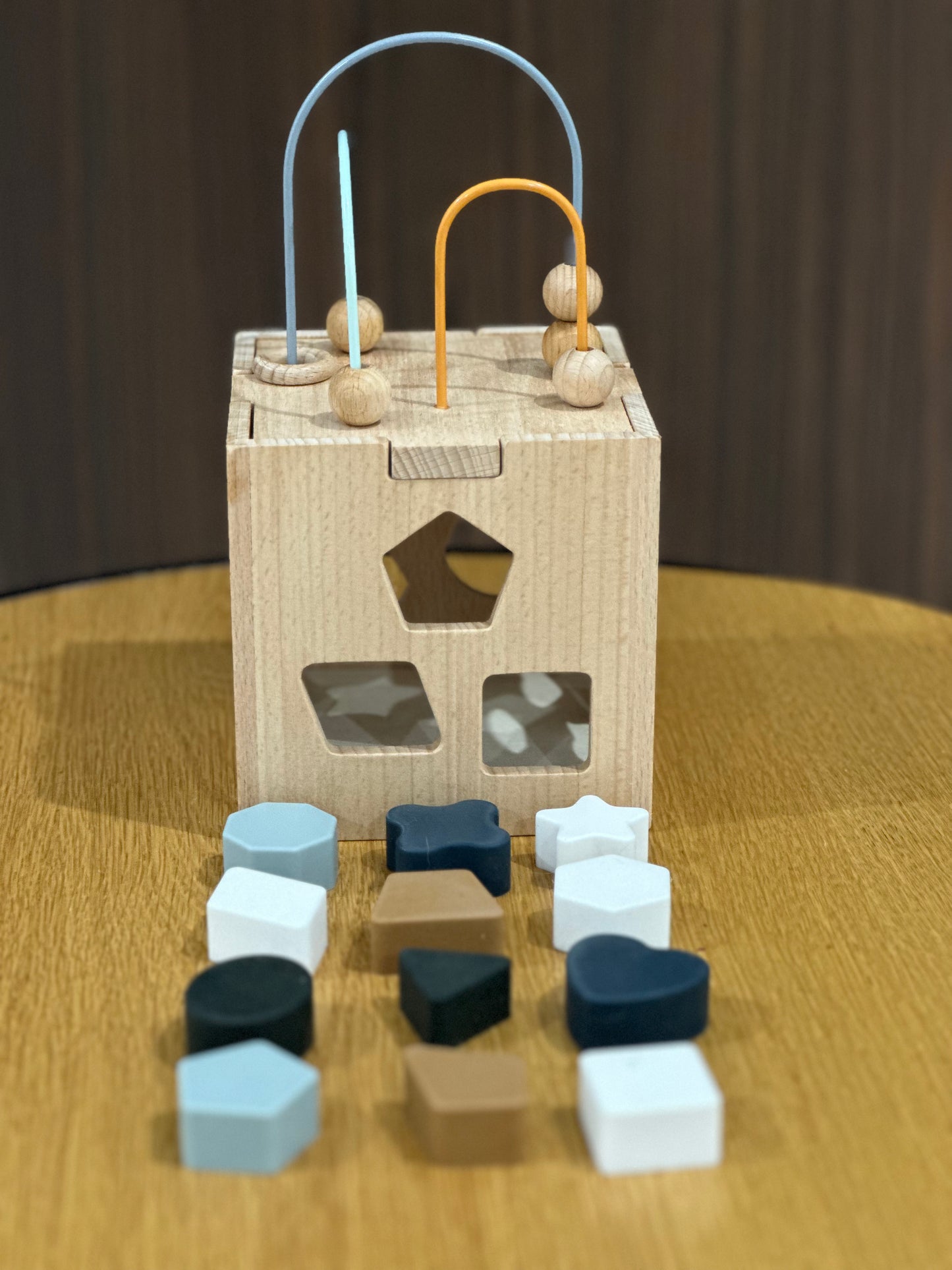 Wooden activity cube