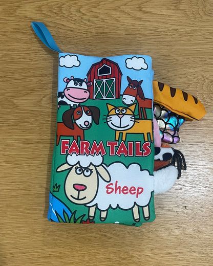 A soft book for a baby - the farm tails