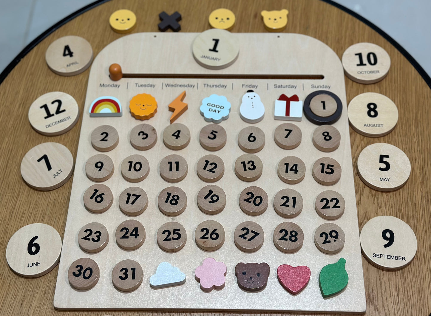 Wooden children's calendar